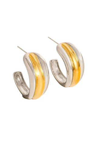 Lazare 18k Non-Tarnish Multi C Hoop Earring - Multi-Colored Earrings Flanerie Monkee's of The Woodlands