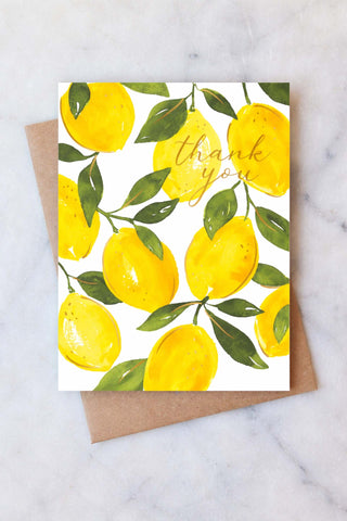Lemon Thank You Greeting Card Giftable Abigail Jayne Design Monkee's of The Woodlands