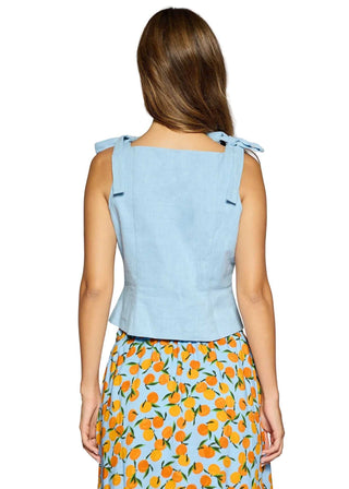 Coastal Voyage Sleeveless Top - Light Blue Tops Lost + Wander Monkee's of The Woodlands