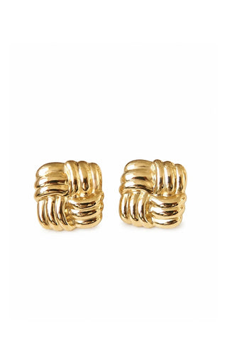 Luella 18k Gold Non-Tarnish Textured Knot Stud Earring - Yellow Gold Earrings Flanerie Monkee's of The Woodlands