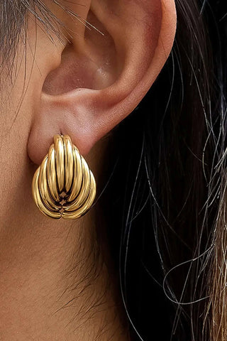 Lysandra 18k Gold Non-Tarnish Layered Teardrop Earrings - Yellow Gold Earrings Flanerie Monkee's of The Woodlands