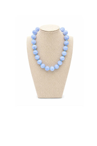 Mabry Chunky Beaded Necklace - Light Blue Necklaces Gemelli Monkee's of The Woodlands