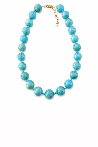 Mabry Chunky Beaded Necklace - Turquoise Necklaces Gemelli Monkee's of The Woodlands