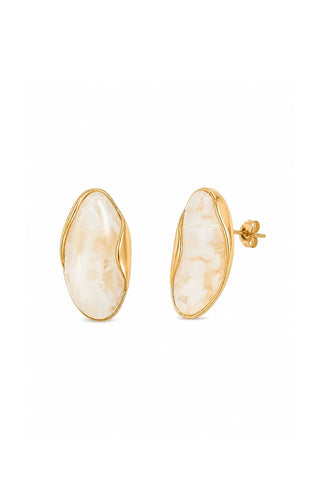 MaéLie 18k Gold Non-Tarnish Resin Drop Earrings - Yellow Gold Earrings Flanerie Monkee's of The Woodlands