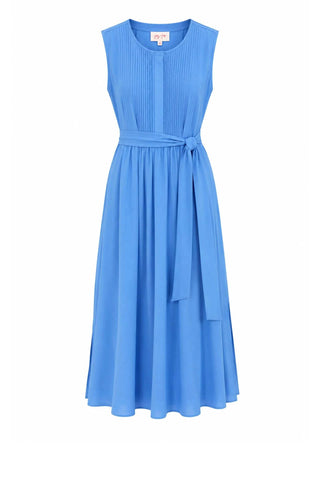 Mini Pleated Midi Dress - Light Blue Dresses Joy Joy Monkee's of The Woodlands