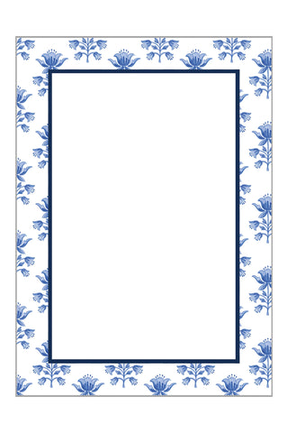 Notepad with white and blue border. Great for gifting to a friend or hostess. 