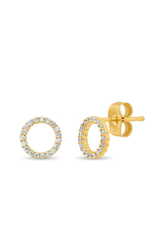 Open Circle Pave CZ Stud