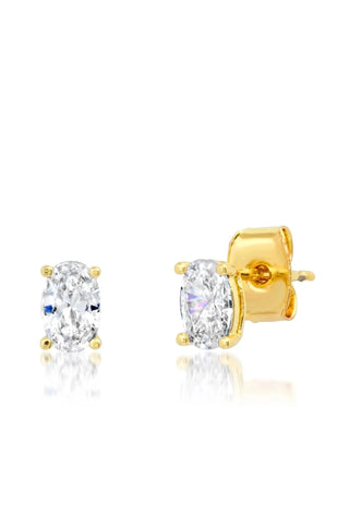 Oval Cz Stud Earrings Tai Rittichai Monkee's of The Woodlands