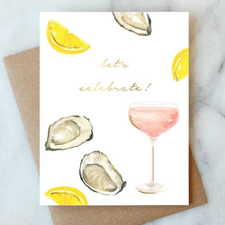 Oysters and Rose Celebration Greeting Card Giftable Abigail Jayne Design Monkee's of The Woodlands