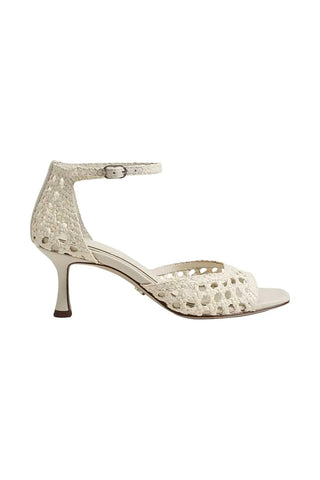 Peyton Kitten Heel Sandal - Modern Ivory Faux Raffia Heels Sam Edelman Monkee's of The Woodlands
