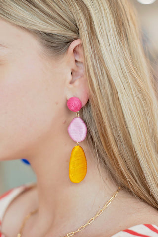 Pink Ombre Lido Statement Drop Earrings