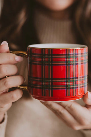 Plaid Coffee Mug - Red