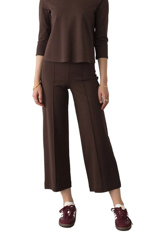 Ponte Knit Straight Leg Pant: Cropped