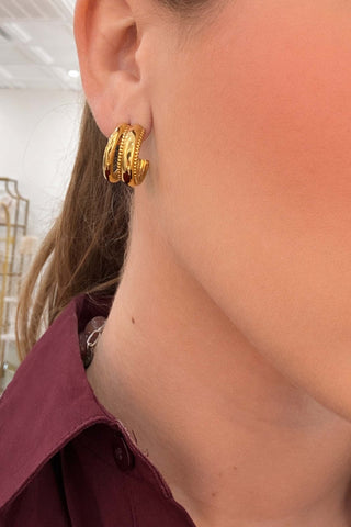 Portia Hoops - Gold Jewelry Sahira Monkee's of The Woodlands