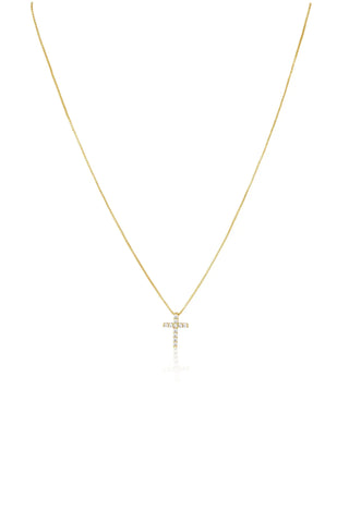 Yellow Gold Cross with Cubic Zirconia