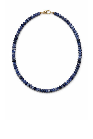 Rondelle 18" Necklace Small Swivel Clasp - Blue Marble Necklaces Virtue Monkee's of The Woodlands