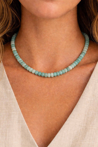 Rondelle 18" Necklace Small Swivel Clasp - Mint Necklaces Virtue Monkee's of The Woodlands