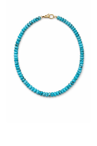 Rondelle 18" Necklace Small Swivel Clasp - Turquoise Necklaces Virtue Monkee's of The Woodlands