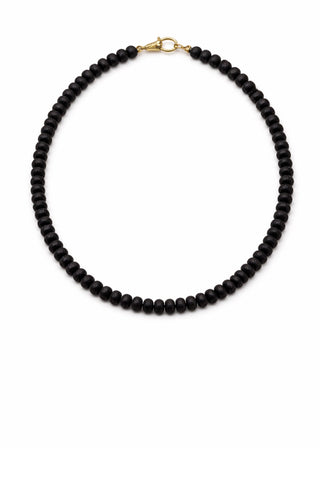 Rondelle Gemstone Layering Necklace 18” - Black Jewelry Virtue Monkee's of The Woodlands