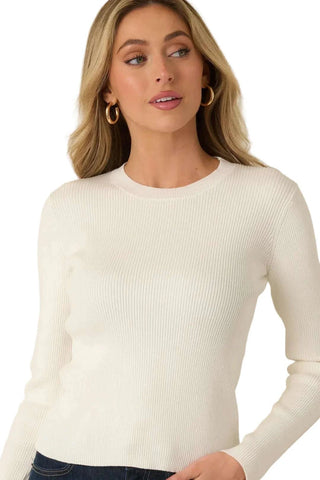 Rory Ribbed Top - Ivory Tops Prosperina Monkee's of The Woodlands