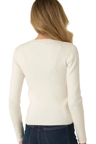 Rory Ribbed Top - Ivory Tops Prosperina Monkee's of The Woodlands