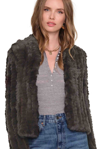 Heartloom Rosa Fur Jacket - Chocolate