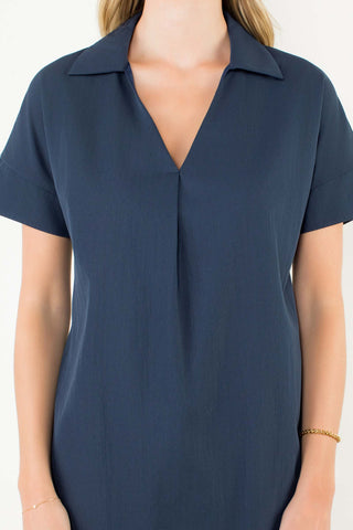 Classic Navy Polo Shirt Dress