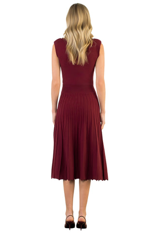Sleeveless Knit Maxi Dress - Maroon