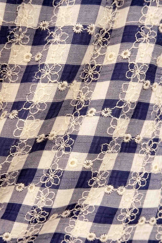 Sleeveless Gingham Dress - Navy Dresses THML Monkee's of The Woodlands