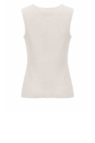 White sleeveless top on a white background