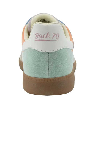 Sneaker with 'Back 70' branding on a white background