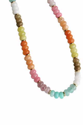 Stone Candy Necklace, Trendy Fashion Summer Jewelry - Multi