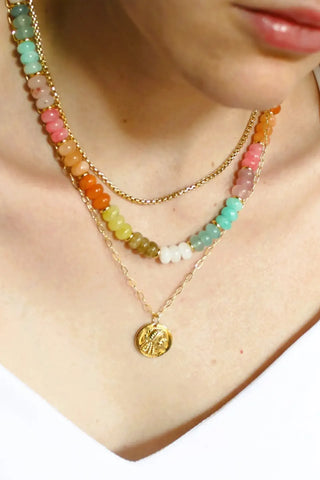 Stone Candy Necklace, Trendy Fashion Summer Jewelry - Multi