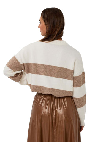 Sweater Striped Mélange - Off White / Tan