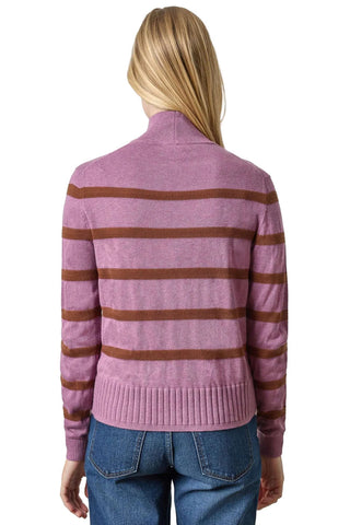 Textured Stripe Turtleneck Sweater - Dewberry Stripe Sweaters Lilla P Monkee's of The Woodlands