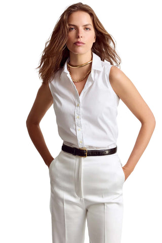 The Sleeveless Shirt - White Tops The Shirt by Rochelle Behrens Monkee's of The Woodlands