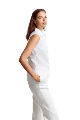 The Sleeveless Shirt - White Tops The Shirt by Rochelle Behrens Monkee's of The Woodlands