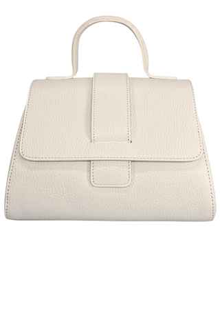 Top Handle Beige/Cream Leather Women's Handbag
