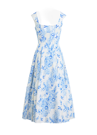The Muse Dress - Blue & White Floral Dresses Favorite Daughter Monkee's of The Woodlands