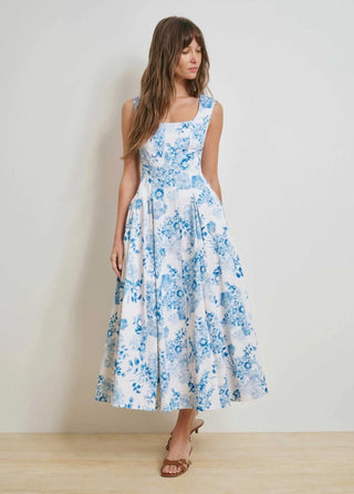 The Muse Dress - Blue & White Floral Dresses Favorite Daughter Monkee's of The Woodlands