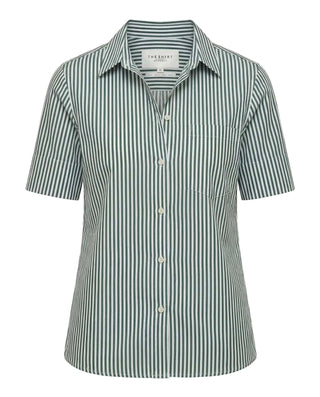 The Short Sleeve Shirt - Hunter Stripe Tops The Shirt by Rochelle Behrens Monkee's of The Woodlands