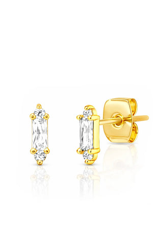 Tiny Stick Baguette With Cz Stud