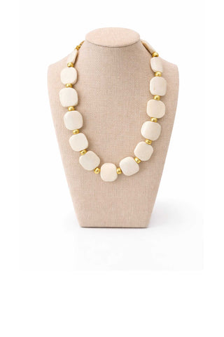 Tribal Disc Necklace - Cream Jewelry Virtue Monkee's of The Woodlands