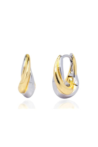 Two Tone Small Drop Click Huggies Earrings Tai Rittichai Monkee's of The Woodlands