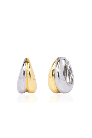 Two Tone Small Side By Side Click Huggies Earrings Tai Rittichai Monkee's of The Woodlands