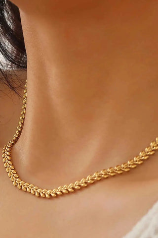 Vern 18k Gold Non-Tarnish Classic Wheat Chain - Yellow Gold Necklaces Flanerie Monkee's of The Woodlands