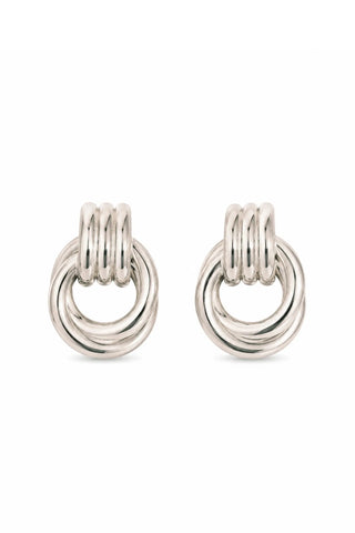 Wanda 18k Gold Non-Tarnish Classic Hoop Earring - Silver Earrings Flanerie Monkee's of The Woodlands
