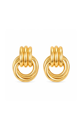 Wanda 18k Gold Non-Tarnish Classic Hoop Earring - Yellow Gold Earrings Flanerie Monkee's of The Woodlands
