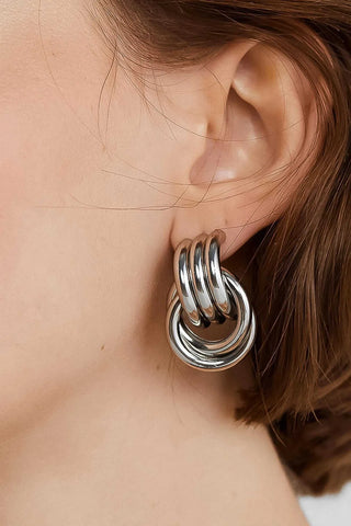 Wanda 18k Gold Non-Tarnish Classic Hoop Earring - Silver Earrings Flanerie Monkee's of The Woodlands