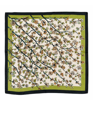 XL Square Scarf - Olive Butterfly Garden Scarves Virtue Monkee's of The Woodlands